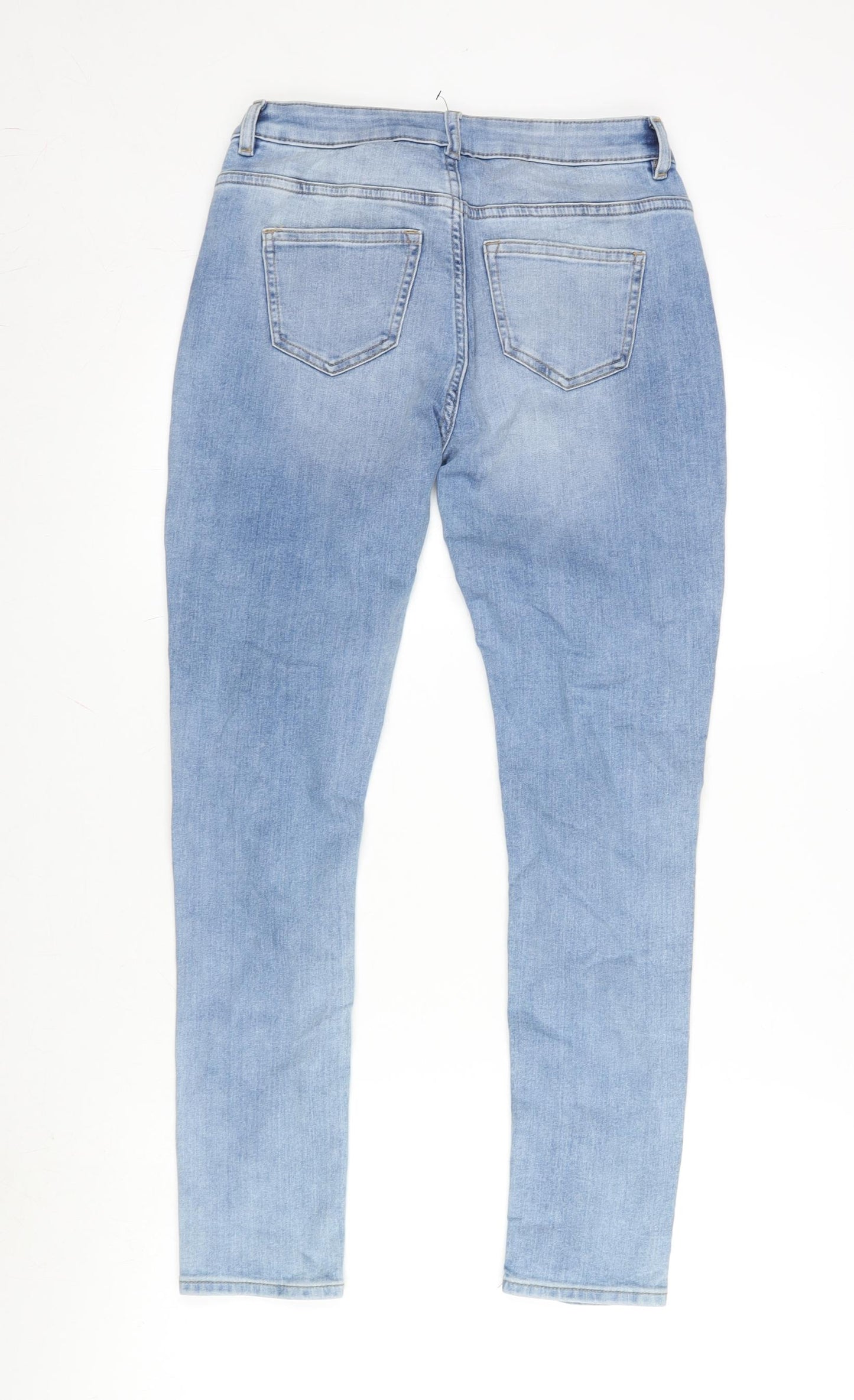 Mini Ivy Girls Blue Cotton Skinny Jeans Size 13-14 Years L27 in Regular Zip