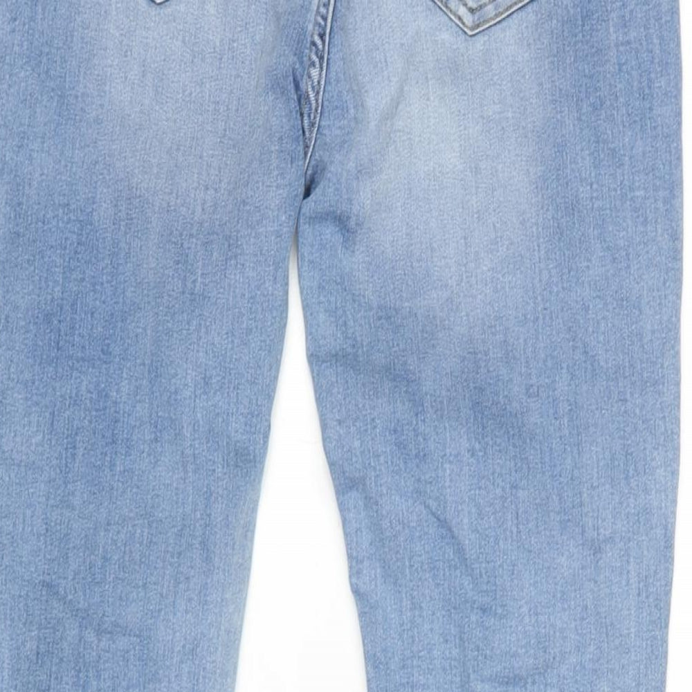Mini Ivy Girls Blue Cotton Skinny Jeans Size 13-14 Years L27 in Regular Zip