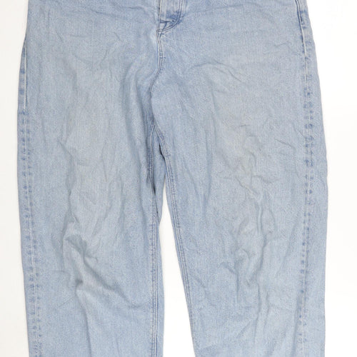 ASOS Mens Blue Cotton Straight Jeans Size 32 in L34 in Regular Button