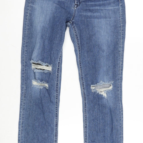 NYC Womens Blue Cotton Blend Straight Jeans Size 26 L27 in Regular Zip
