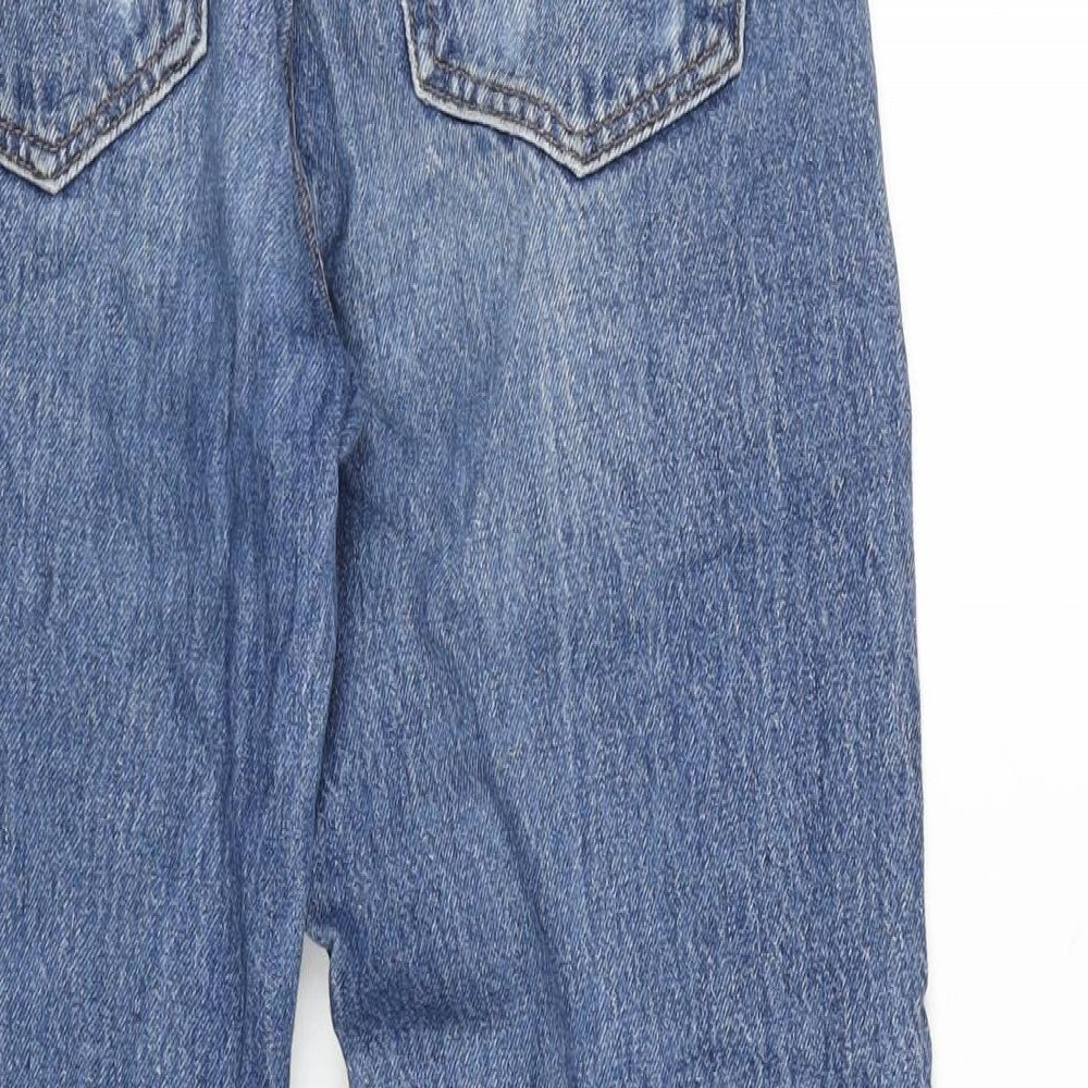 Pull&Bear Womens Blue Cotton Cropped Jeans Size 8 L25 in Regular Zip - Raw Hem