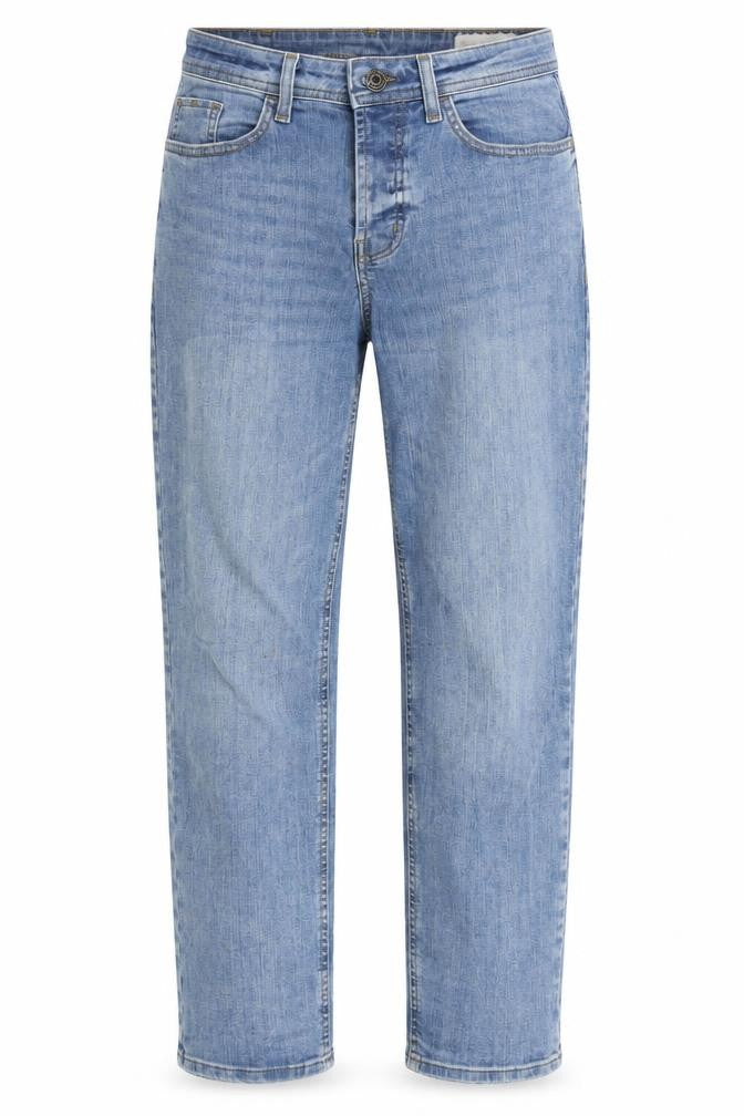 Denim & Co. Womens Blue Cotton Blend Straight Jeans Size 30 in L30 in Regular Button
