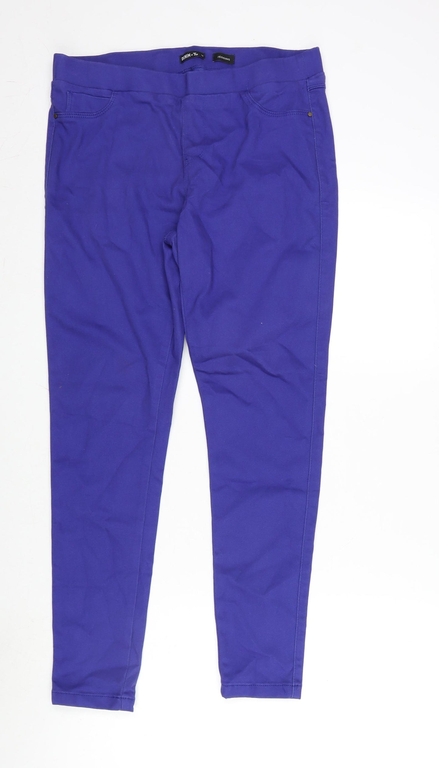 TU Womens Purple Cotton Blend Jegging Jeans Size 14 L27.5 in Regular