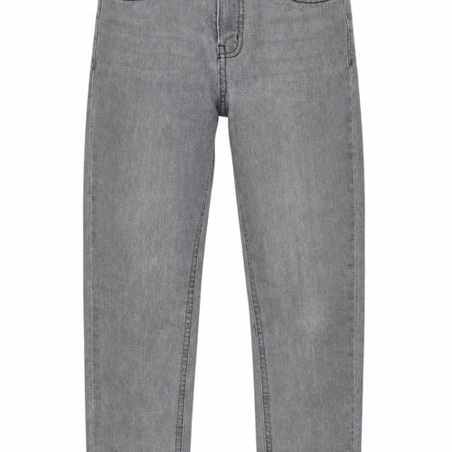 Denim & Co. Girls Grey Cotton Straight Jeans Size 9-10 Years L23.5 in Regular Zip