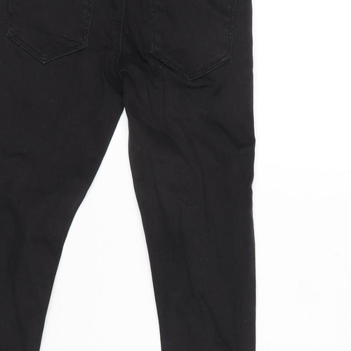 Denim & Co. Girls Black Cotton Straight Jeans Size 5-6 Years L20 in Regular - Raw Hem