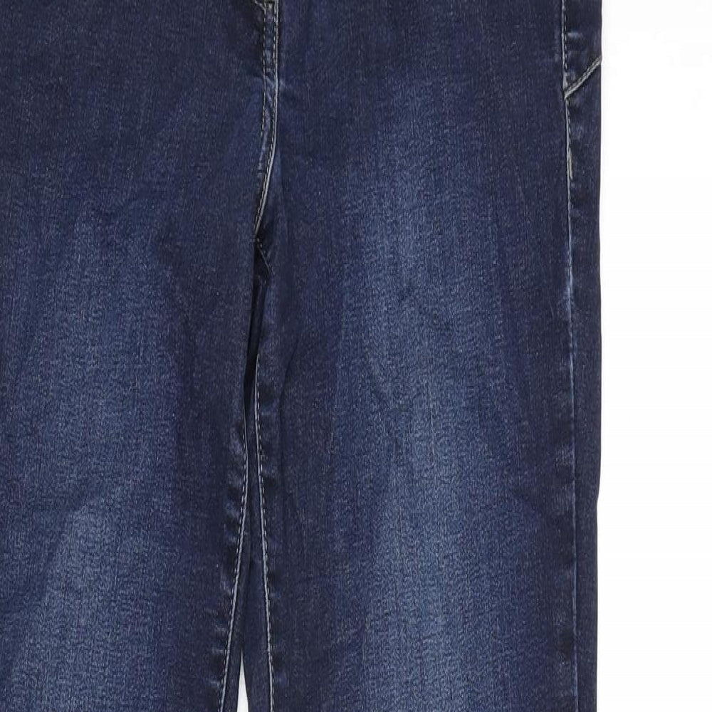 NEXT Womens Blue Cotton Blend Straight Jeans Size 10 L29 in Regular Zip
