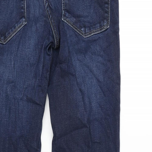 NEXT Womens Blue Cotton Blend Straight Jeans Size 10 L29 in Regular Zip