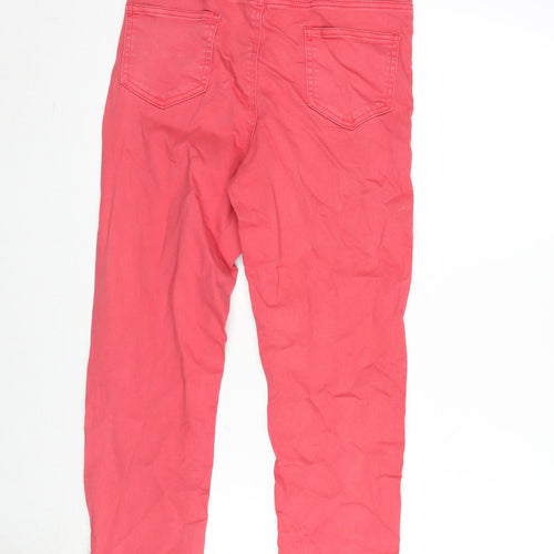 Denim & Co. Womens Pink Cotton Blend Skinny Jeans Size 12 L23.5 in Regular Zip