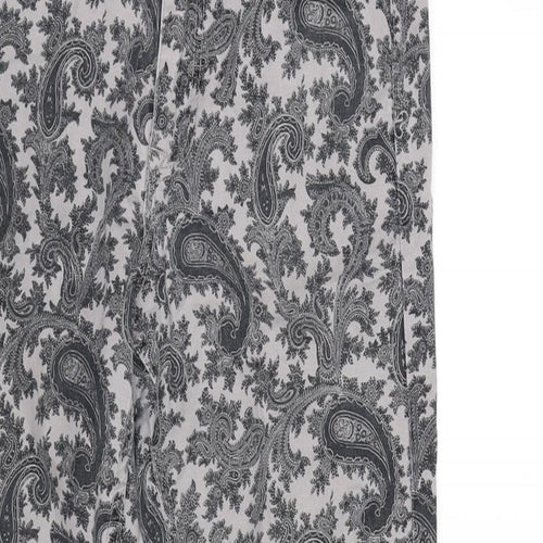 FC Jeans Womens Grey Paisley Cotton Blend Straight Jeans Size 10 L27 in Extra-Slim Zip