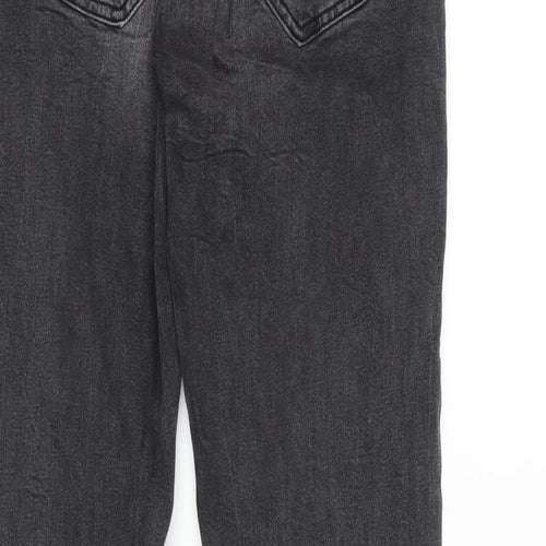 Denim & Co. Womens Grey Cotton Blend Tapered Jeans Size 8 L26 in Regular Zip