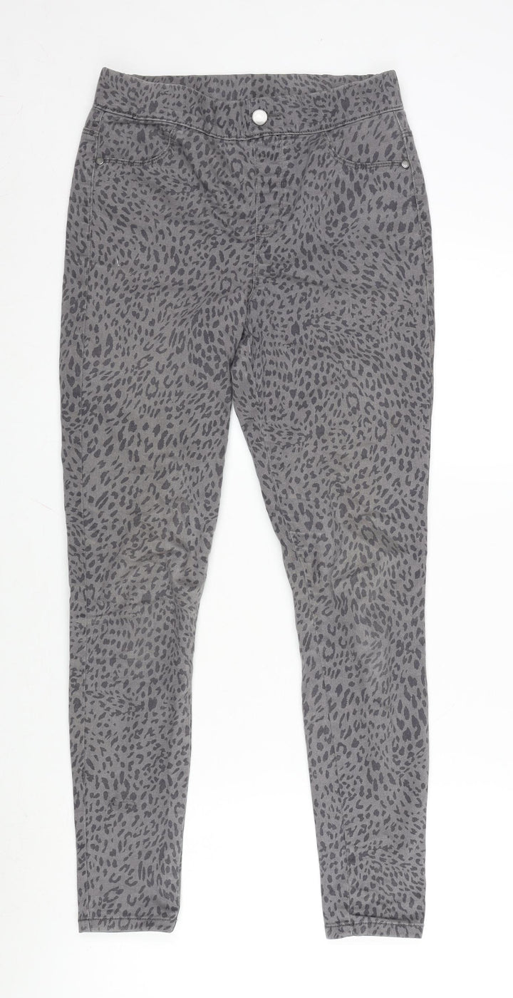George Womens Grey Camouflage Cotton Blend Jegging Jeans Size 8 L28 in Regular