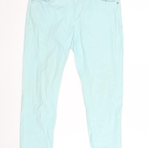 Peacocks Womens Green Cotton Blend Straight Jeans Size 10 L27 in Regular Zip