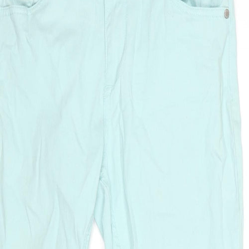 Peacocks Womens Green Cotton Blend Straight Jeans Size 10 L27 in Regular Zip