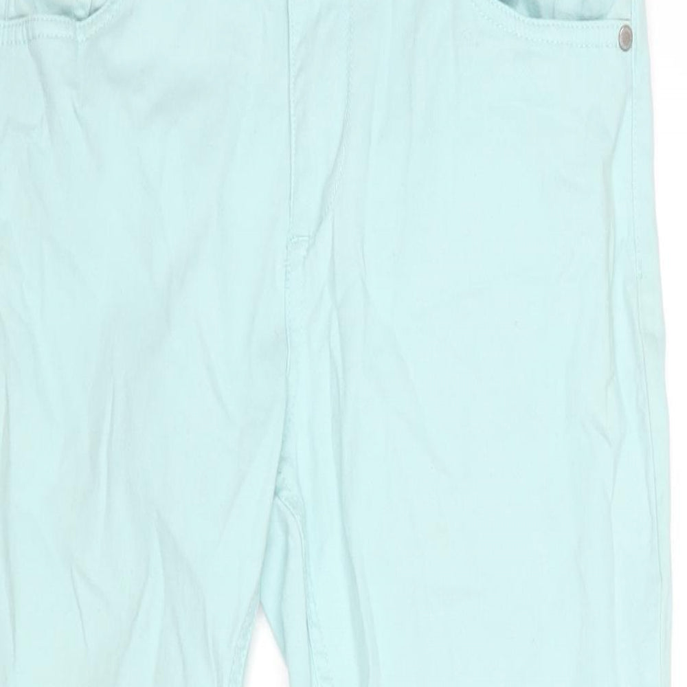 Peacocks Womens Green Cotton Blend Straight Jeans Size 10 L27 in Regular Zip