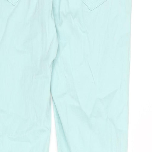 Peacocks Womens Green Cotton Blend Straight Jeans Size 10 L27 in Regular Zip