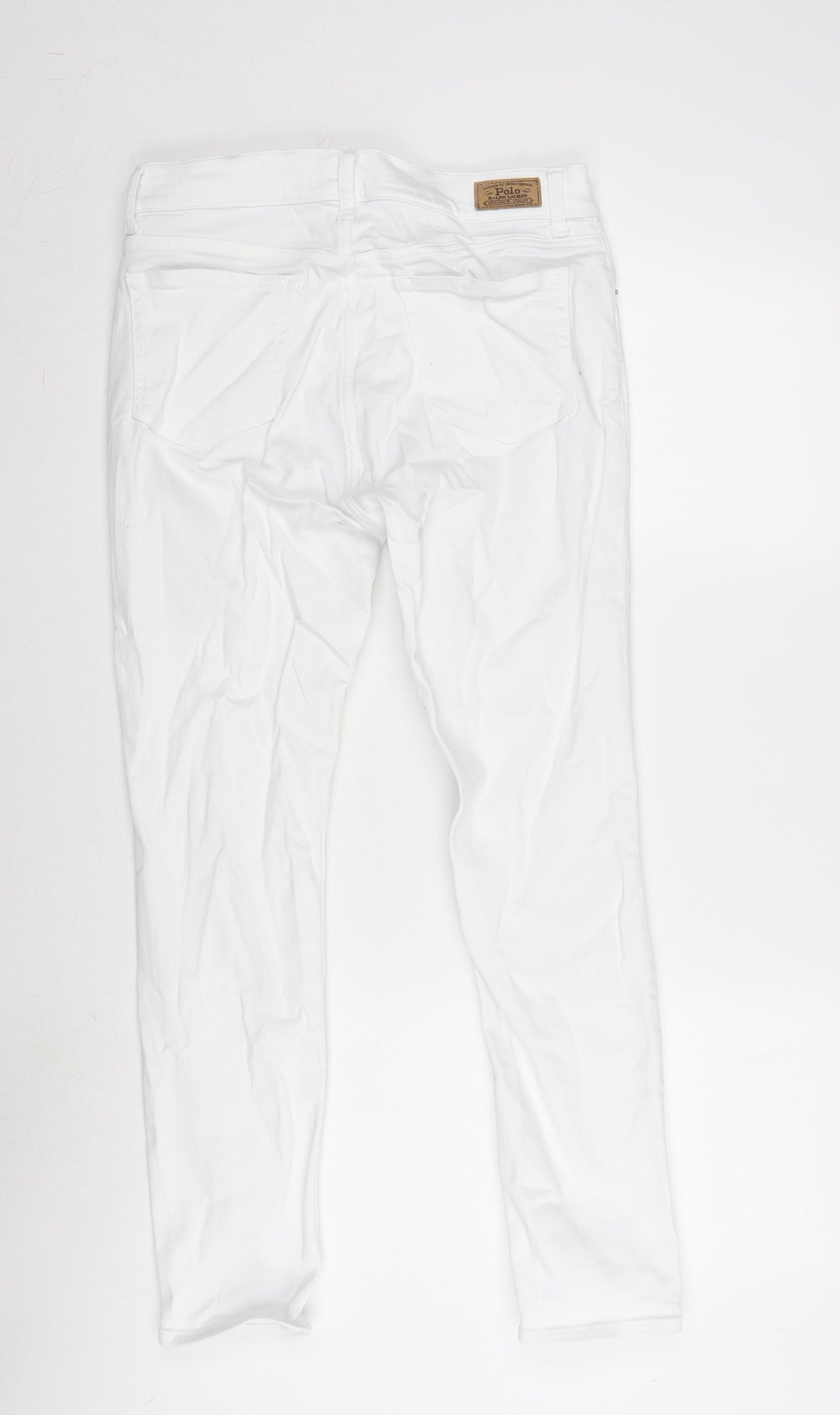 Ralph Lauren Womens White Cotton Blend Skinny Jeans Size 30 in L24.5 in Regular Zip - Polo
