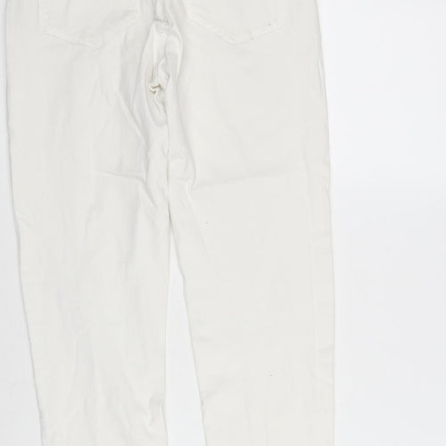 Shana Womens White Cotton Blend Straight Jeans Size 10 L26.5 in Regular Zip