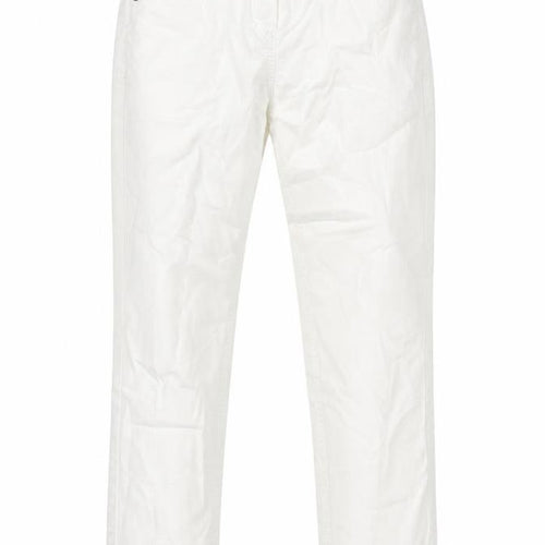 Avenue Womens Ivory Cotton Blend Straight Jeans Size 8 L26 in Regular Zip