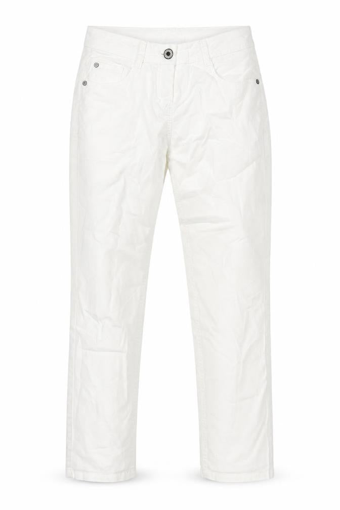 Avenue Womens Ivory Cotton Blend Straight Jeans Size 8 L26 in Regular Zip