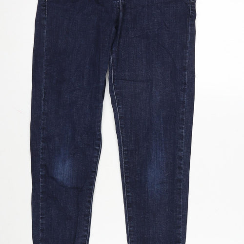 Oasis Womens Blue Cotton Blend Straight Jeans Size 10 L29 in Regular Zip