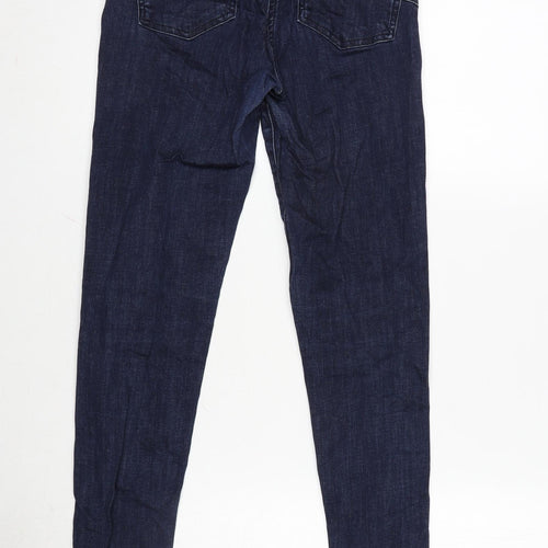 Oasis Womens Blue Cotton Blend Straight Jeans Size 10 L29 in Regular Zip