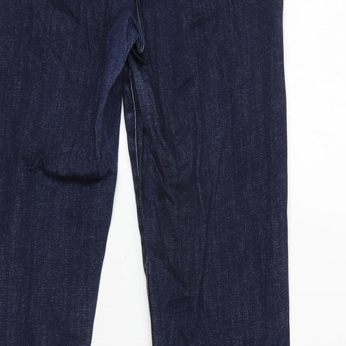 Oasis Womens Blue Cotton Blend Straight Jeans Size 10 L29 in Regular Zip