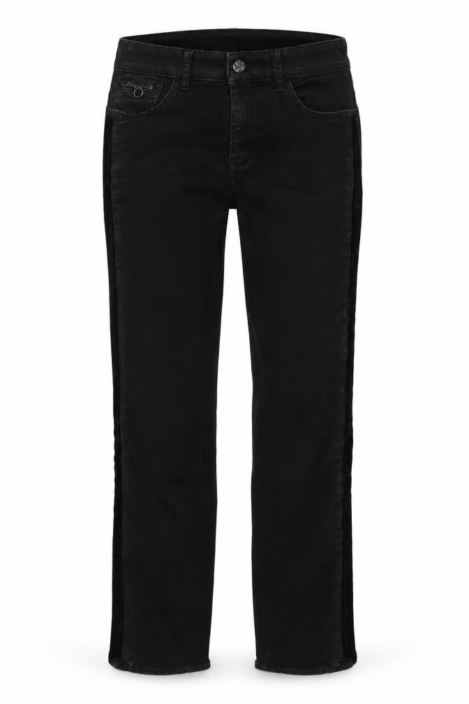 Dream Jeans Womens Black Cotton Blend Straight Jeans Size 30 in L29 in Regular Zip - Detail To Side- Vents In Legs