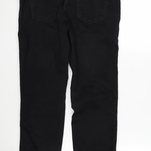 Dream Jeans Womens Black Cotton Blend Straight Jeans Size 30 in L29 in Regular Zip - Detail To Side- Vents In Legs