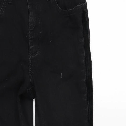 Dream Jeans Womens Black Cotton Blend Straight Jeans Size 30 in L29 in Regular Zip - Detail To Side- Vents In Legs