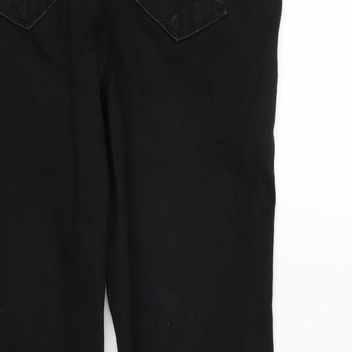 Dream Jeans Womens Black Cotton Blend Straight Jeans Size 30 in L29 in Regular Zip - Detail To Side- Vents In Legs