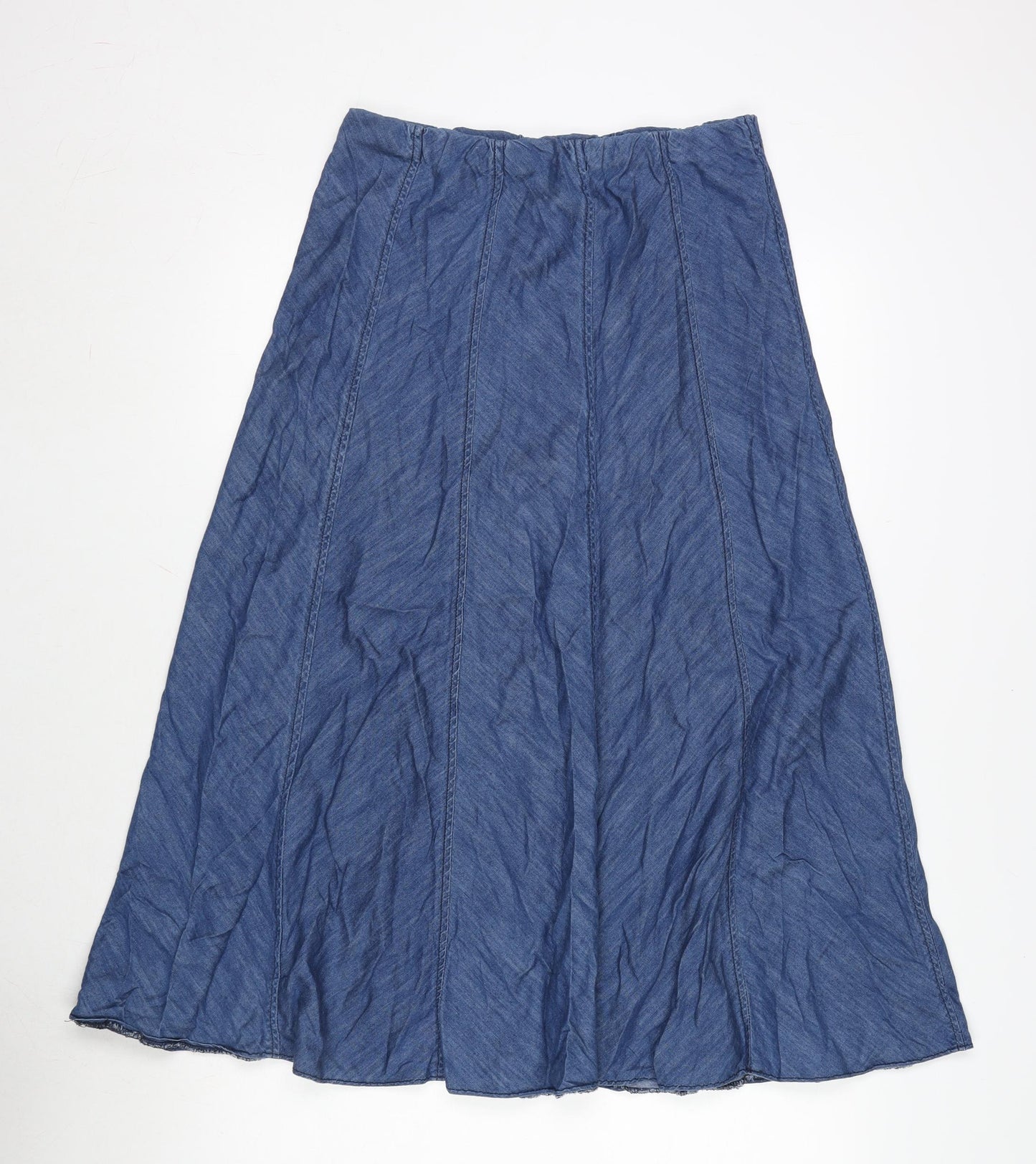 Marks and Spencer Womens Blue Cotton Flare Skirt Size 12