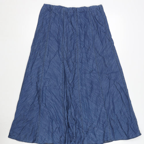 Marks and Spencer Womens Blue Cotton Flare Skirt Size 12