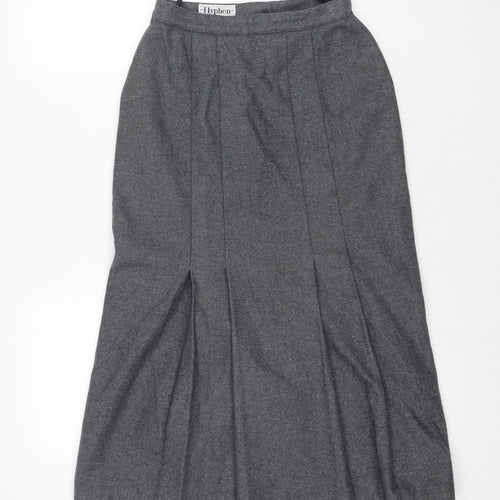 Hyphen Womens Grey Polyester A-Line Skirt Size 10 Zip