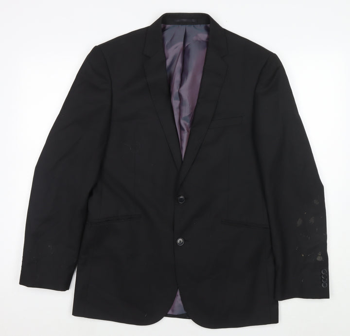 Taylor & Wright Mens Black Polyester Jacket Suit Jacket Size 38 Regular