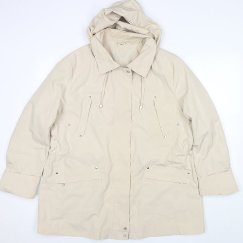 Klass Womens Beige Rain Coat Jacket Size XL Zip