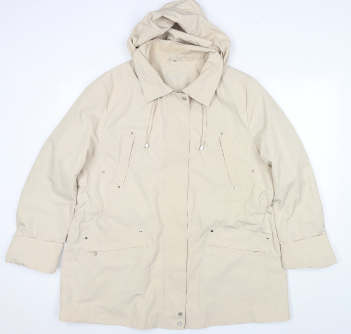 Klass Womens Beige Rain Coat Jacket Size XL Zip