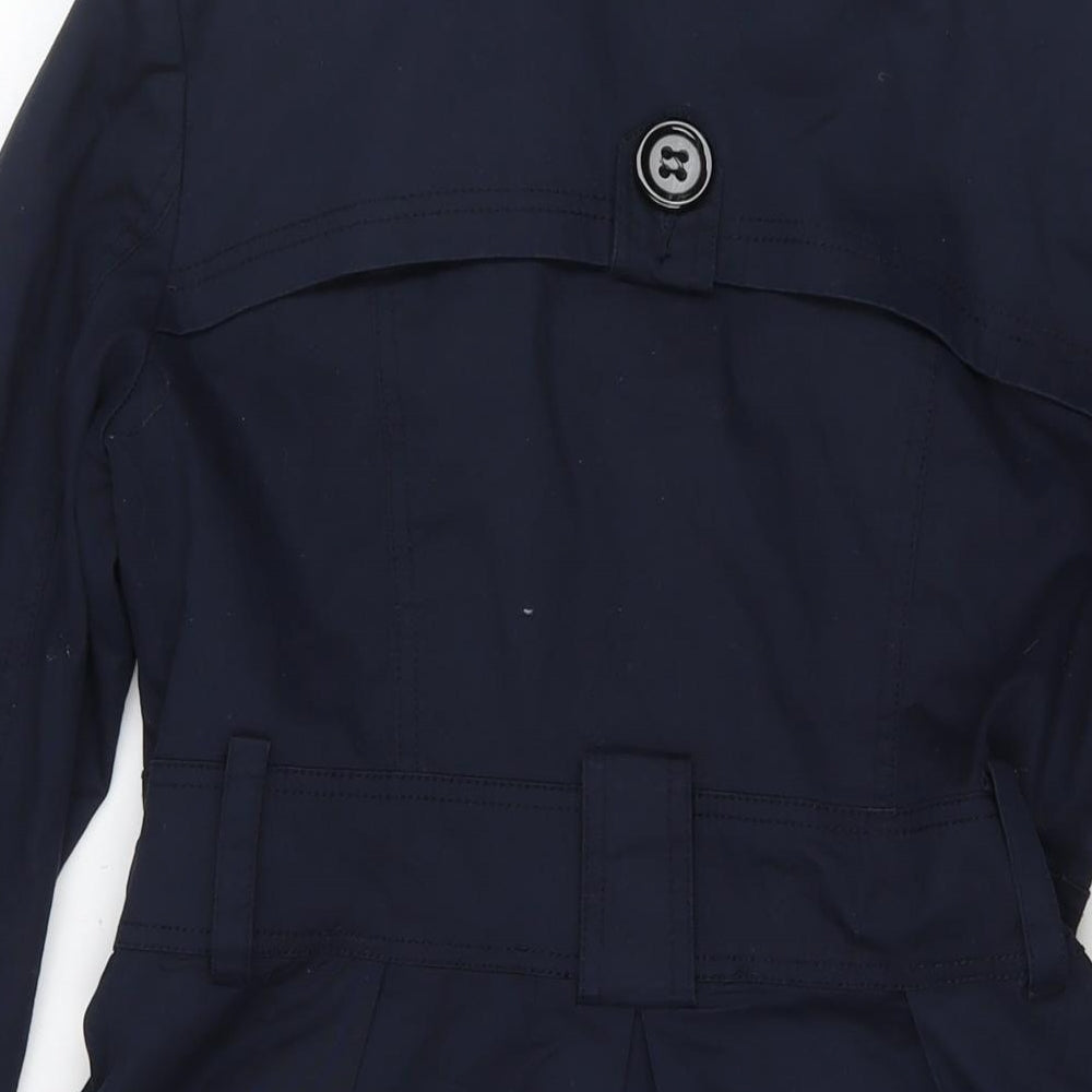 Liesel Womens Blue Pea Coat Coat Size 10 Button