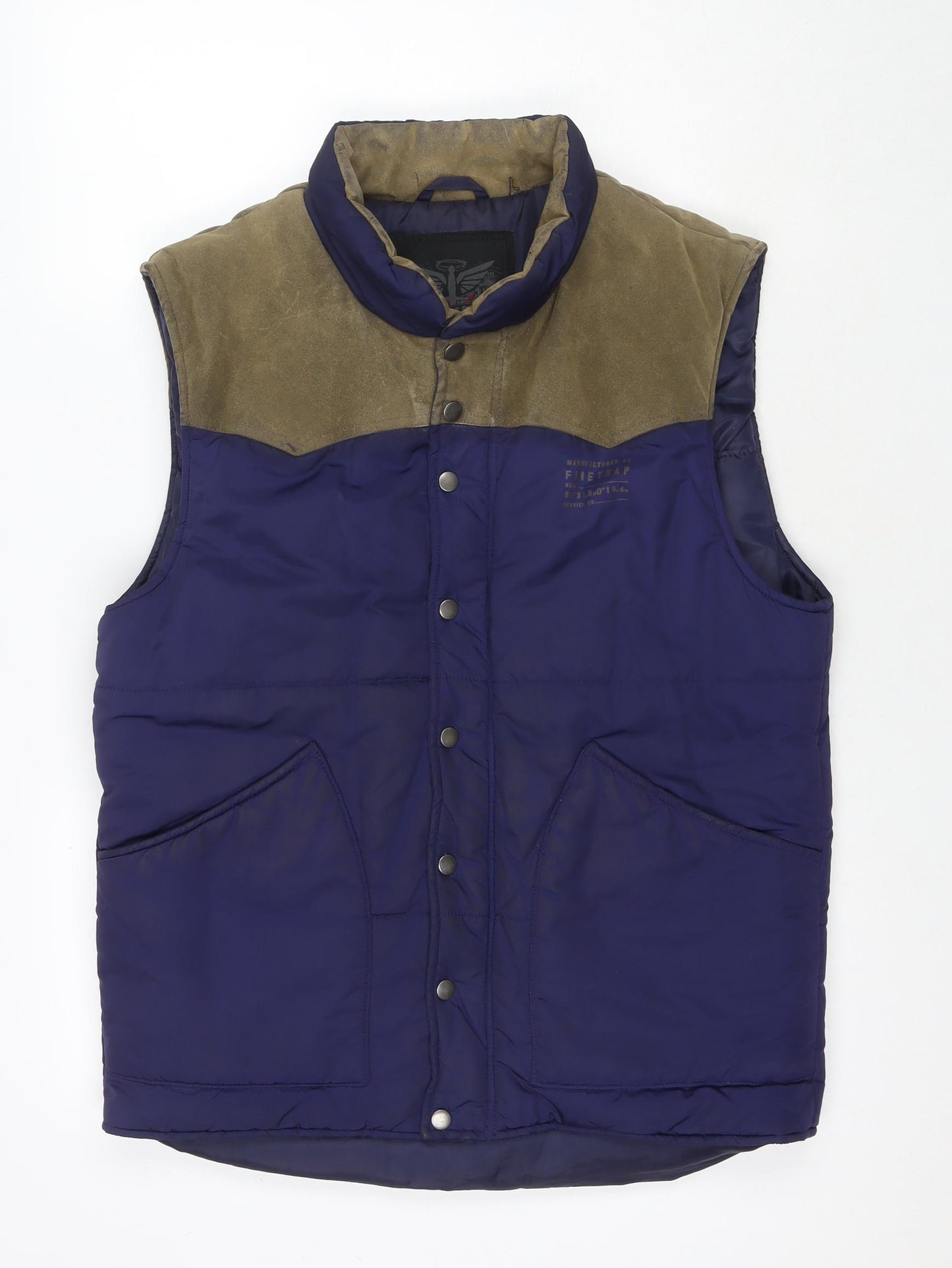 Firetrap Mens Blue Gilet Waistcoat Size XL Zip