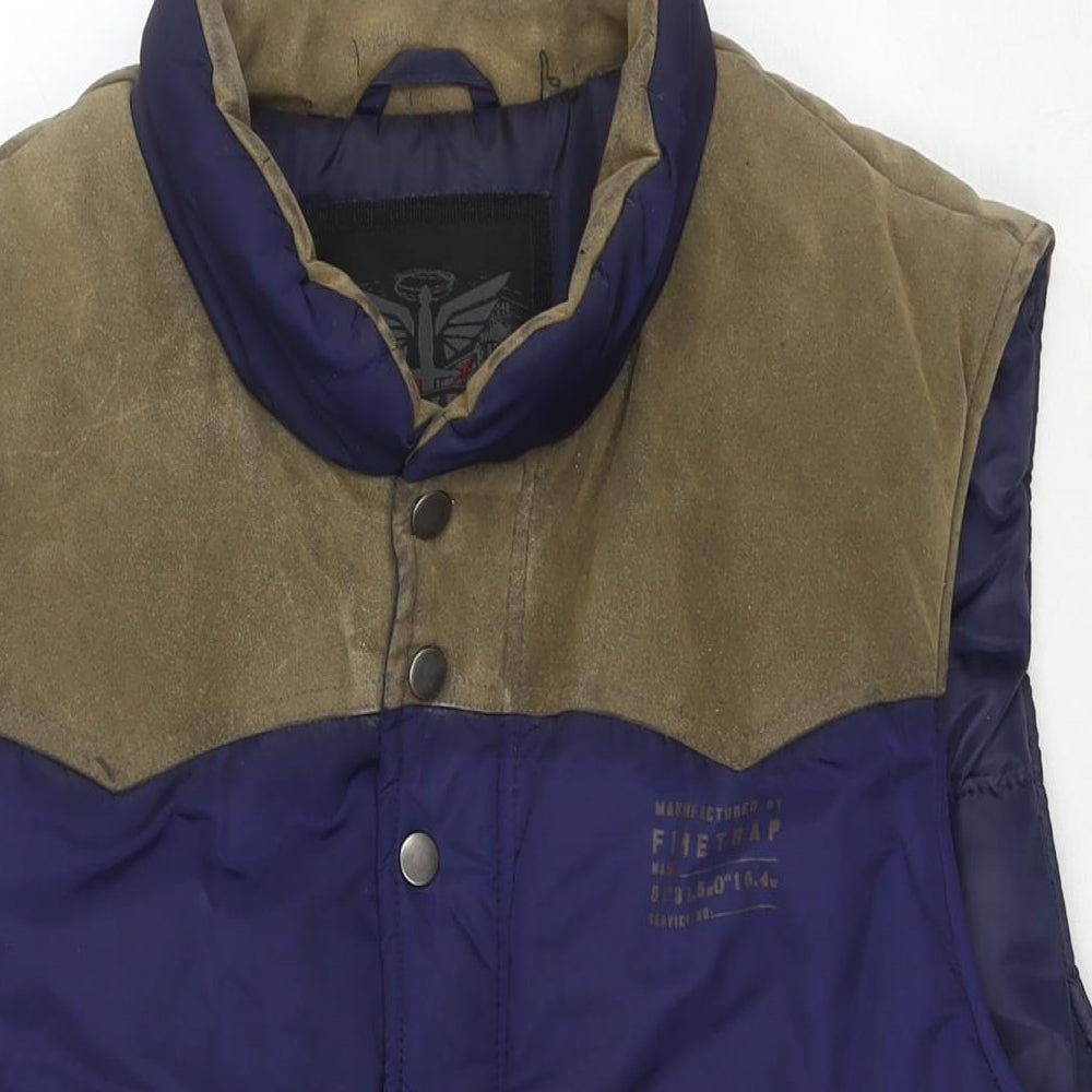 Firetrap Mens Blue Gilet Waistcoat Size XL Zip