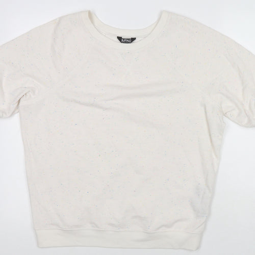 Buffalo by David Bitton Mens White Cotton Pullover Sweatshirt Size M - Spotted Pattern