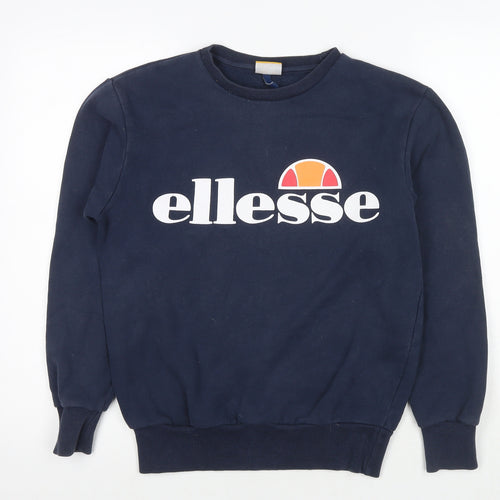 ellesse Womens Blue Cotton Pullover Sweatshirt Size 8 Pullover - Logo
