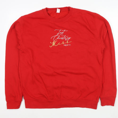 Last Christmas Womens Red Cotton Pullover Sweatshirt Size L Pullover - Last Christmas as a miss again