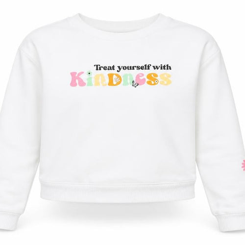 New Look Girls White Cotton Pullover Sweatshirt Size 12-13 Years Pullover - Treat yourself with kidness