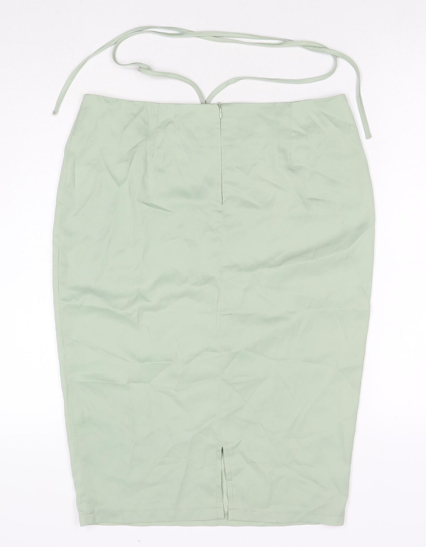 PRETTYLITTLETHING Womens Green Polyester Straight & Pencil Skirt Size 10 Zip