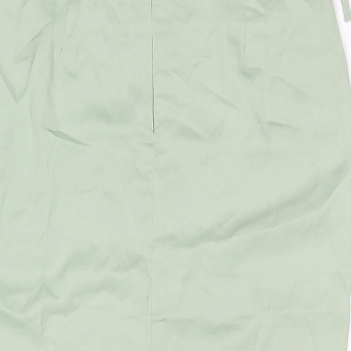 PRETTYLITTLETHING Womens Green Polyester Straight & Pencil Skirt Size 10 Zip