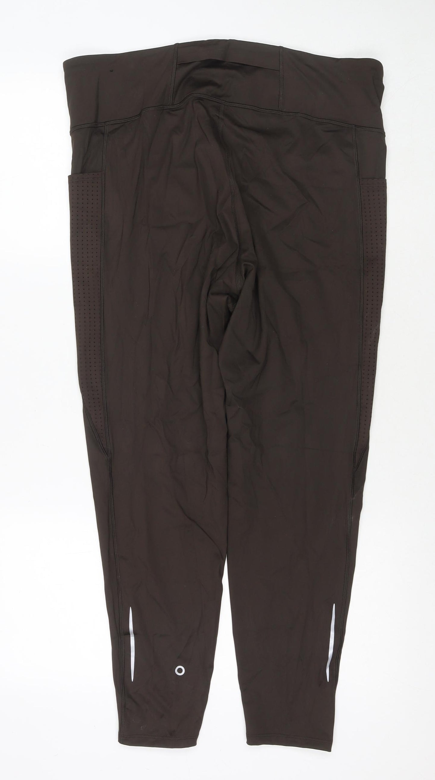 GOODMOVE Womens Brown Polyester Pedal Pusher Leggings Size 20 L25 in Regular Pullover