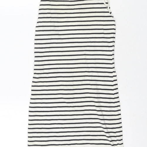 VERO MODA Womens White Striped Cotton Tank Dress Size XS Round Neck Pullover