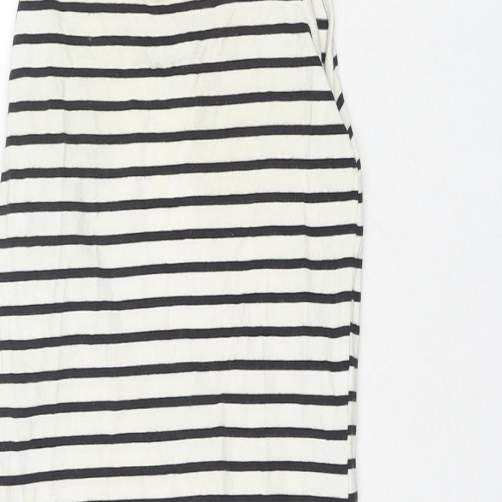 VERO MODA Womens White Striped Cotton Tank Dress Size XS Round Neck Pullover
