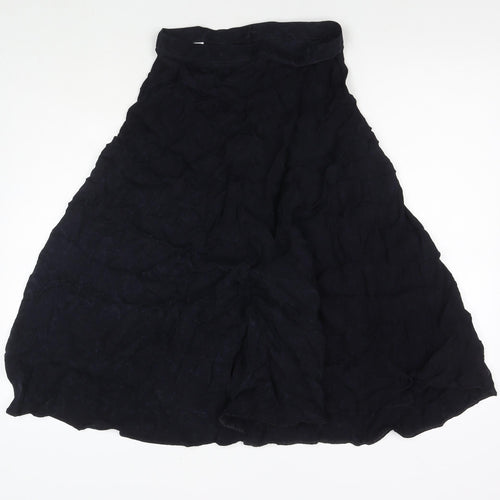 Marks and Spencer Womens Black Paisley Cupro Maxi Skirt Size 12 Zip