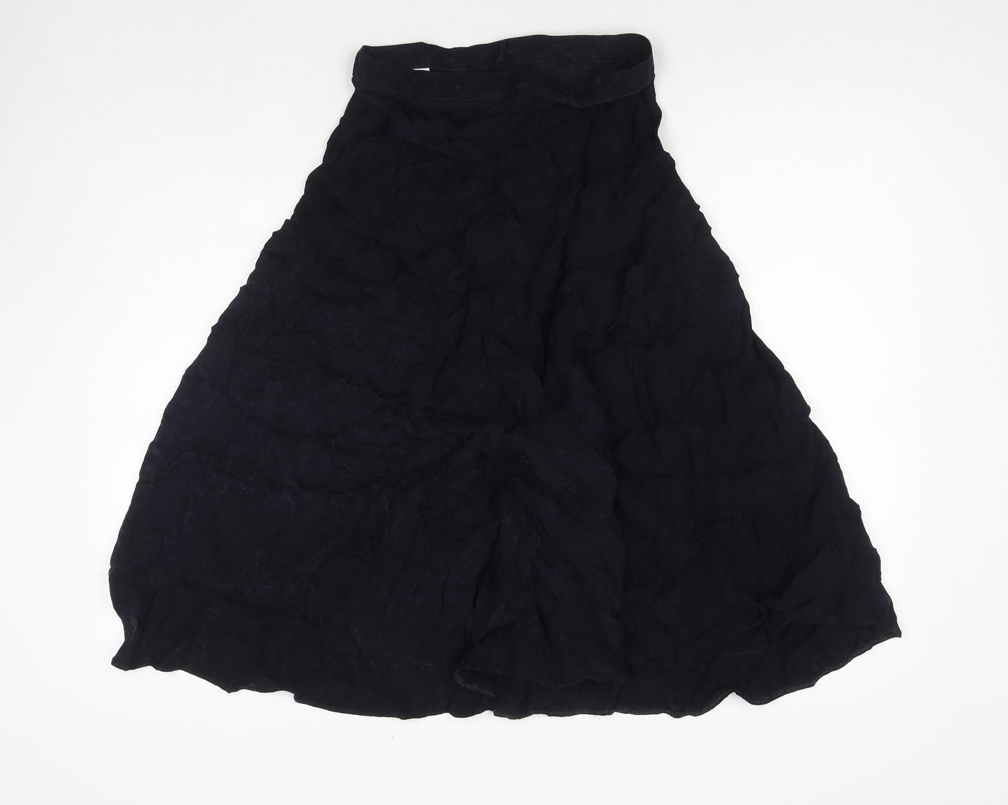 Marks and Spencer Womens Black Paisley Cupro Maxi Skirt Size 12 Zip